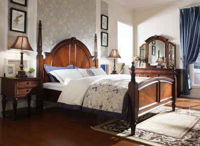 Bed 2x Bedside tables Bedroom Set Luxury Design new brown 3-piece Modern
